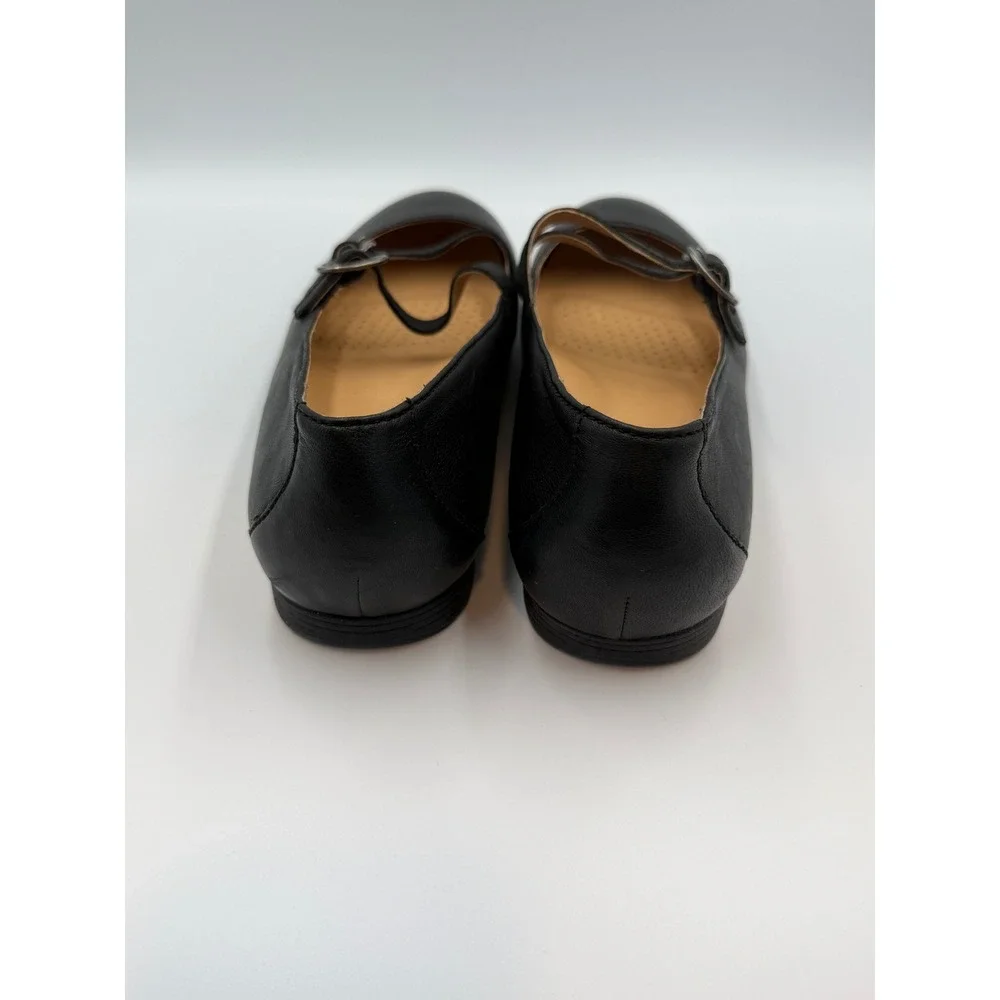 Dansko Leeza Black Leather Double Strap Mary Jane Flats Women EU 41 US 10.5-11